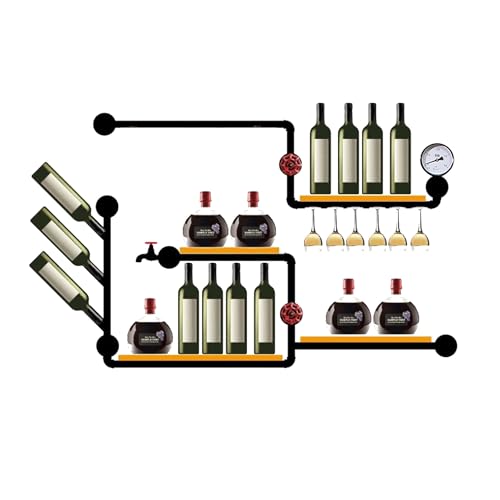 Étagère à vin murale avec porte-verre pour bar et salon