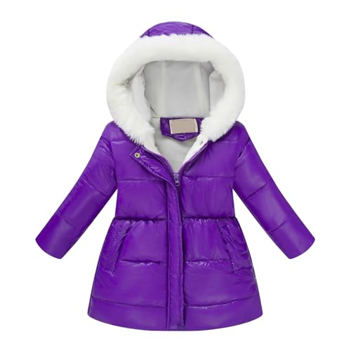 Image of Teen Kids Leather Puffer Jackets Winter Waterproof Fleece Lined Down Coats Boys Girls Padded Warm Quilted Outwear