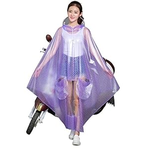 Huixin Elektrische auto regenjas volwassen vrouwen auto batterij mode gemotoriseerde poncho gemotoriseerde transparante hoed regenjas (kleur: D), F, Eén maat