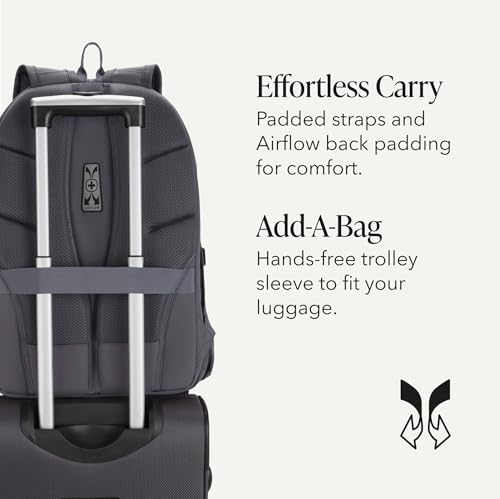 Image of SWISSGEAR 1900 ScanSmart Laptop Backpack, Fits Most 17-Inch Laptops, TSA-Friendly Lay-Flat Design, RFID Protection, and Tablet Pocket, Black, 31L, 18.5-Inch