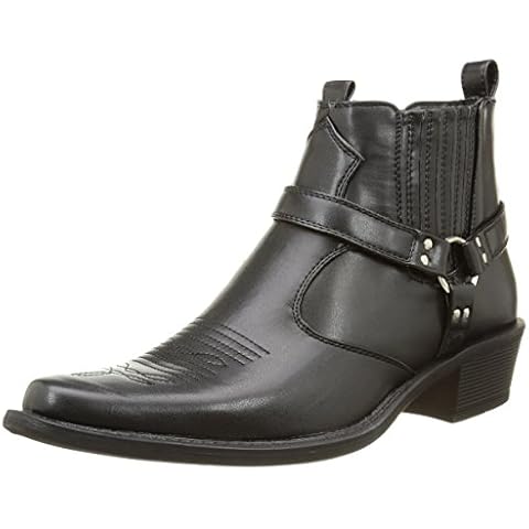 Us Brass Black Ankle Harness Cowboy Boots Cover