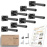 BATODA - Solid Steel Floating Shelf Bracket (2 pcs) - Blind Shelf Supports - Hidden Brackets for Floating Wood Shelves - Blind Shelf Support - Screws and Wall Plugs Included (Shelf NOT Included)