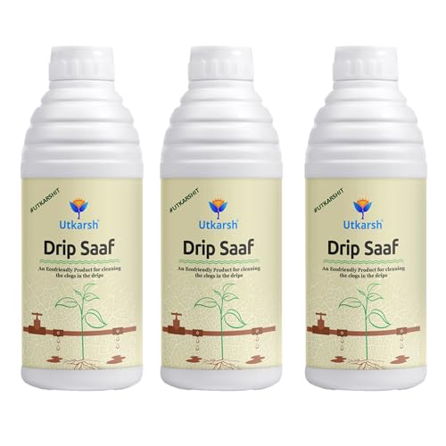 Image of Utkarsh Drip Saaf (Eco Friendly Product for Cleaning Drip System | Biodegrades Organic Stuffs in the Drips) (3 Liter; Pack of 3 of 1 Litre)