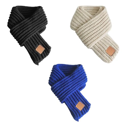 CHROMACRAFT 3 Kinderschals, Winter-Strickschal, Weicher Strickschal, Einfacher Und Vielseitiger Schal, Outdoor-Reisezubehör Für Herbst Und Winter