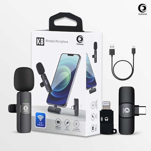 Image of Wireless Bluetooth Collar Mic for Youtubers - Ideal Microphone for Mobile YouTube, Wireless Mic for Vlogging, and for Clear Audio Live Recording No App Needed K8 | Plug and Play Microphone