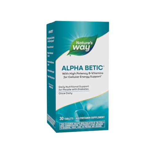 Nature's Way alpha betic, Diabetic Multivitamin for Daily Nutritional Support, with B-Vitamins for Energy Metabolism Support*, Alpha Lipoic Acid, Taurine, Lutein, 30 Tablets - image 1