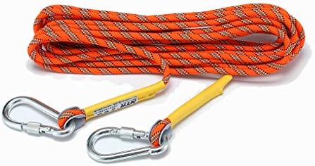 MUMAI Life Saving Emergency Survival Rope Outdoor Climbing Equipment with 2 Rock Hooks 98ft Diameter 8mm (Orange)