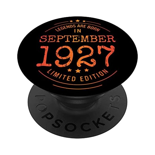 Cumpleaños Septiembre 1927 Edición Limitada Regalo Vintage PopSockets PopGrip Intercambiable