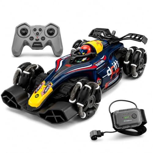Image of MiniExplorer RC 4x4 Formula F1 Drift Smoke Car 1:14 Scale | Hand Gesture Sensor & Remote Control | 2.4GHz High Speed Racing Car with 360 Spin, Lights, Music & Smoke | Toy for Boys & Girls 4+