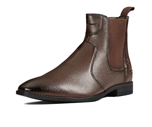 Image of LOUIS STITCH Men's Mid-Top Ankle Chelsea Boots| Dual-Tone Slip-On Boots for Men | Perfect for Business, Formal & Casual Wear | LSNRGPDCL