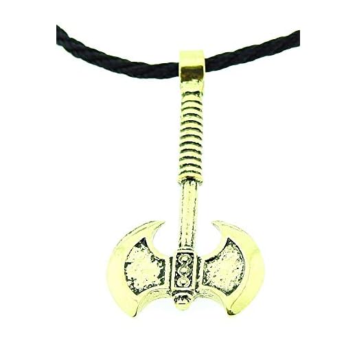 Inception Pro Infinite Collar para Hombres - Hombres y Mujeres - Mujeres - bárbaros - Vikingo - nórdico - Thor - escandinavo - nórdico - Encaje Negro - Martillo - Oro - Idea de Regalo Original