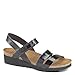 NAOT Kayla Women's Sandals – 3-Strap Support with Backstrap, Cork-Latex Footbed, Arch Support – Comfortable for All-Day Walking Black Patent Leather 12-12.5 N-M US