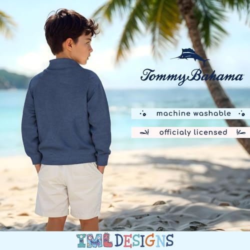Image of Tommy Bahama Boys Quarter-Zip Pullover Shirt - Lightweight Casual Knit Long Sleeve Sweater for Kids