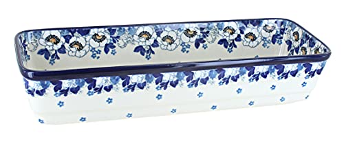 Blue Rose Polish Pottery Georgia Blue Long Loaf Baker