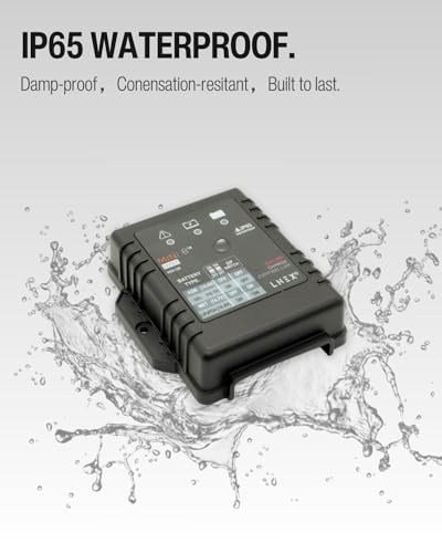 LNEX Solar Charge Controller Waterproof 8A, 12V Mini Solar Panel Battery Intelligent Regulator with LED Indicator for LiFePO4,AGM, Gel, Flooded and Lithium Battery