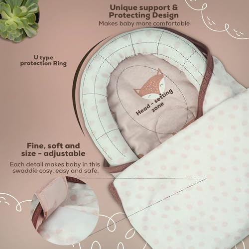 Image of BAYBEE Baby Swaddle Wrap for New Born | Adjustable Swaddle for New Born Baby | 100% Cotton Baby Wrapper Newborn Blanket for Sleep Sack 0-6 Months Babies (Light Pink)
