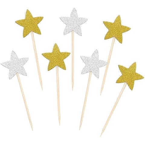 Pistha 50 Pcs Star Cupcake Toppers Cover