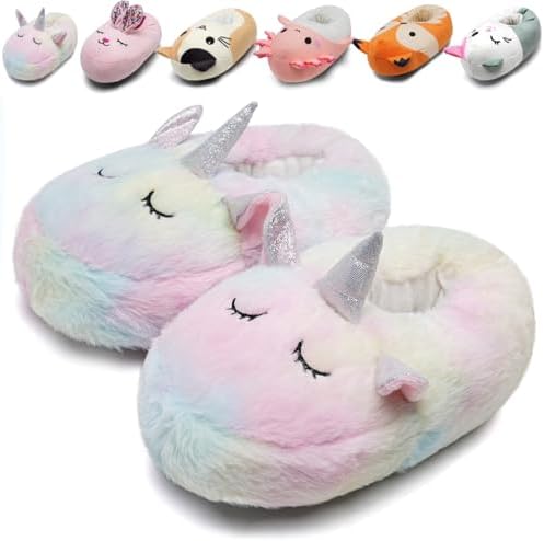 IceUnicorn Toddler Slippers Kids Cute Funny Animal House Shoes Gi...