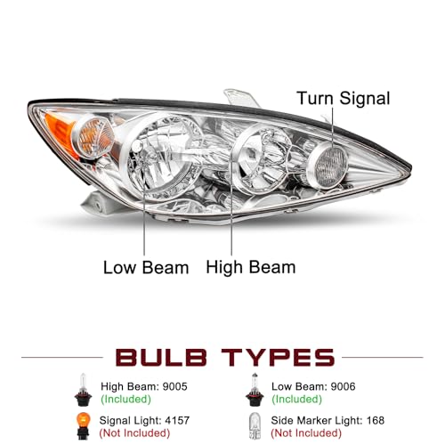 Image of JSBOYAT Headlight Assembly Fits for 2005 2006 Toyota Camry LE XLE SE