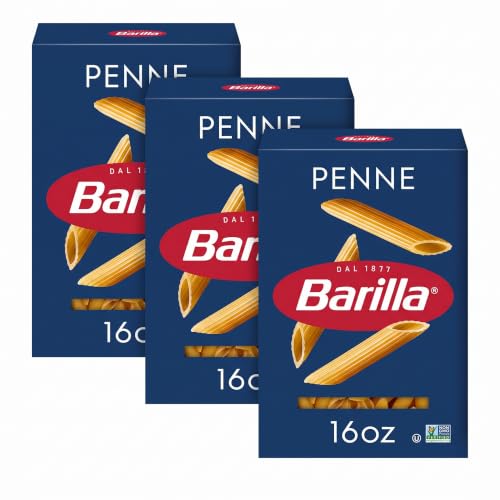 Barilla Penne Pasta, 16 oz. Box - Non-GMO, Made with Durum Wheat Semolina - Kosher Certified, (Pack of 3)