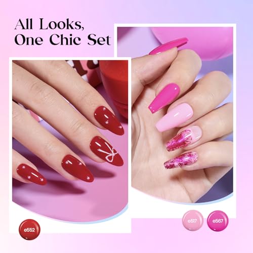 Image of Beetles Gel Nail Polish Set, 25 Colors Color Dairy Polish Kit, Nude Black Brown Red Color Gel Nails with Base Coat Glossy & Matte Top Coat Colorful Bottles UV Led Soak Off Gifts for Women
