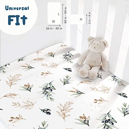 Grssder Stretchy Ultra Soft Jersey Knit Fitted Crib Sheets Set 2 Pack thumb #3