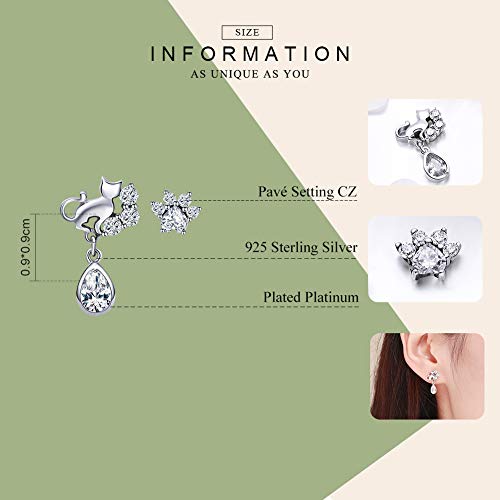 Boucles d'oreilles chat argent parfaites pour le bureau et les sorties - 3