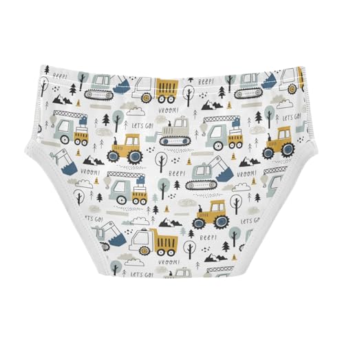 Boys' Exclusive Briefs Toddler Underwear 95% Combed Cotton Boxerbriefs 2T Utility Vehicle Pattern Cars 32