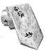 Floral Ties for Men - Woven Necktie - Silver
