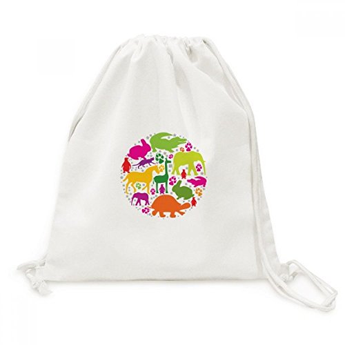 Sac à dos cordon toile animaux colorés, un cadeau de voyage original
