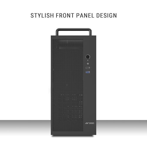 Image of Ant Esports Si10 Mid-Tower Computer Case /Gaming Cabinet - Black | Support M-ATX, Mini-ITX | Pre-Installed 1 Black Fan