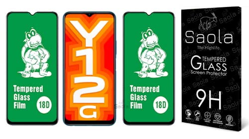Image of Saola 18D Tempered Glass With Inbuilt AirBag Borders For Vivo Y12G (Pack Of 2) with Free Installation Kit. Full screen Coverage - 6.51 inch