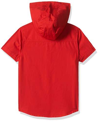 Image of Amazon Brand - Symbol Boys 100% Cotton Hooded Casual Shirt | Half Sleeves | Regular Fit | Age 2-7 Years