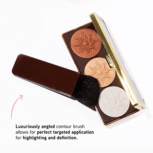 Physicians Formula Bronze Booster Highlight & Contour Palette with Brush, Blendable & Buildable Finish - Shimmer Glow