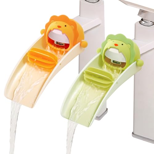 Image of 2pcs Faucet Extender for Toddlers,Sink Extender with Fun Little waterwheel, Rubber Adapter for Different Sizes of faucets, Dual Interface Splash-Proof Design,(Vertical /Horizontal Faucet Universal)