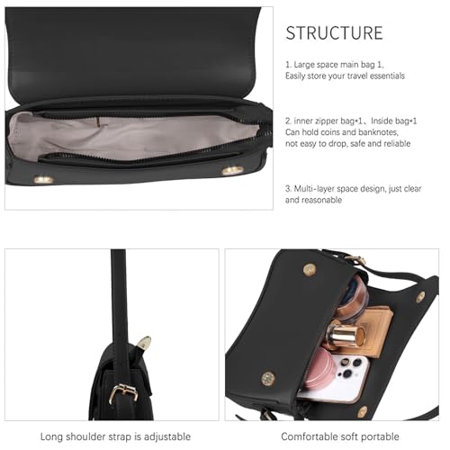 Shoulder Bag for Women Little Purse Hobo Bags Clutch Leather Handbags Small Tote - Image 6