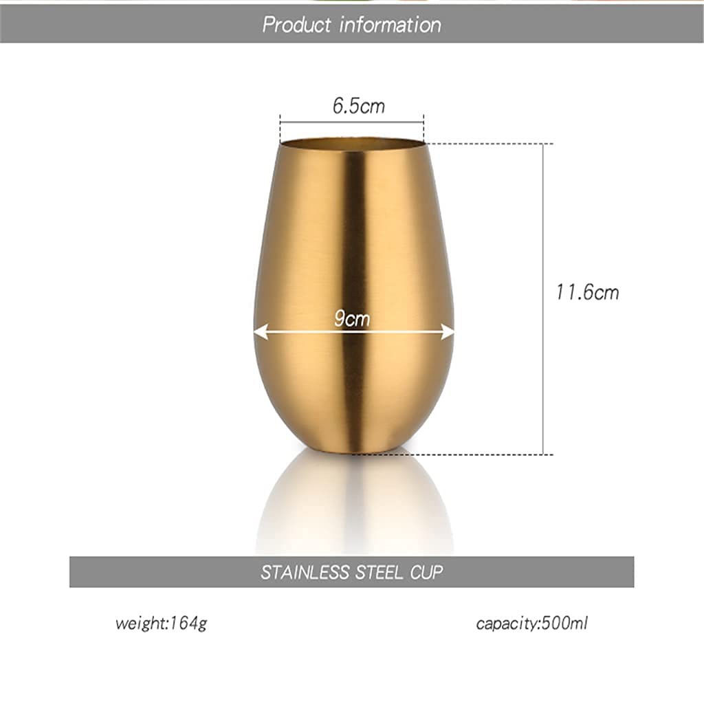 Coctelera 500Ml Cerveza de Acero Inoxidable Copa de Vino Vaso de Cerveza de Oro Rosa Cóctel Jugo de Leche Taza de Metal para Bar Bebidas al Aire Libre (Tamaño : C) (E)
