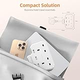 Double Plug Adaptor with USB, 2 Way Wall Adapter with Short Extension Lead, Multi Plug Socket Extender For Home Office (White) - Image 4