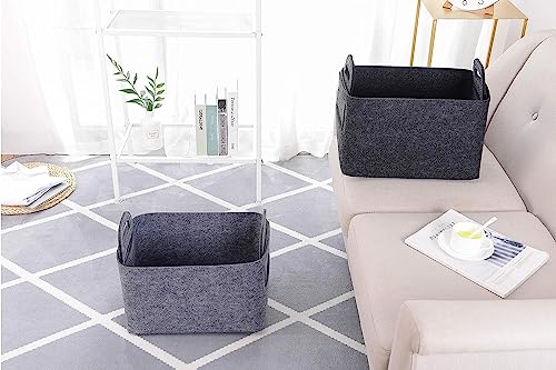 Image of Renva Felt Storage Basket for Organizing, Large Fabric Collapsible Storage Bins with Handles, Foldable Storage Basket Bins, Perfect for Shelves, Closet, Books, Clothes Organizing