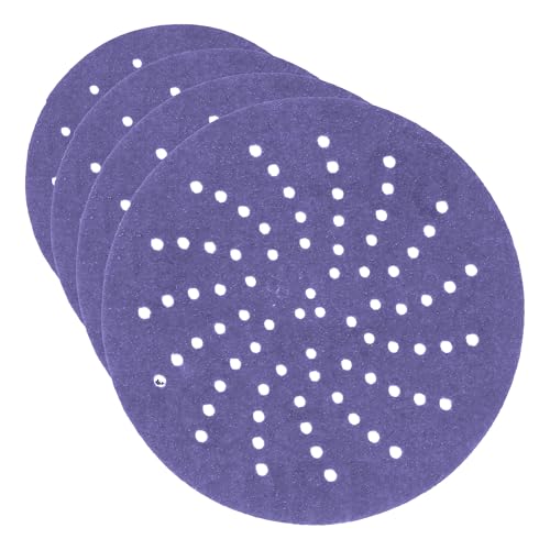 Image of 3M Hookit Purple Clean Sanding Disc 334U, 30460, 5 in, P800 Grade, 50 Discs per Carton (Pack of 4)