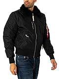 echter Schafskragen Alpha Industries Herren Jacke Jacke Injector III, Schwarz (Black 03), X-Large