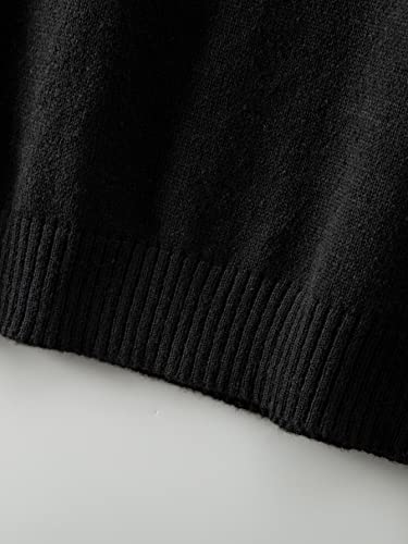 Oyoangle Men's Casual V Neck Striped Trim Sleeveless Sweater Vest Regular Fit Pullover Sweater Vest Black Xl #TOP2