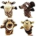 Marionnettes À La Main Ensemble Peluche Éléphant Girafe Lion Monkey Doigt Doigt Marionnette Poupée Jouets Sauvages Animaux Chippet Jouet Soft Peluche Animal Marionnette pour Enfants 4pcs
