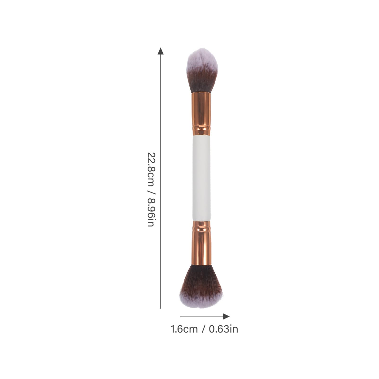 TOVINANNA Double-ended Wooden Makeup Brush Set Professional Cosmetics Brush for Women No Shedding Nylon Bristles Dense Powder for Daily Professional Use