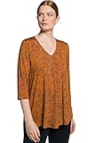 V-Ausschnitt mit Zierfalte Ulla Popken Damen große Größen Übergrößen Plus Size Slinkyshirt, Paisley-Design, V-Ausschnitt, 3/4-Arm Sonnenblumengelb 54+ 804874624-54+