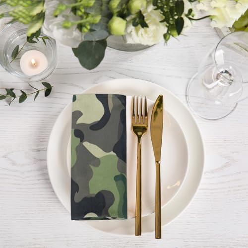 Servilletas de Tela Camuflaje Verde Set x6 50.5x50.5 cm miniatura 6