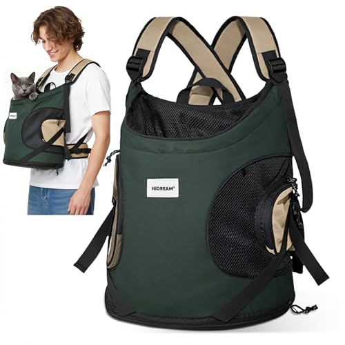 ALLSOPETS Hundetragerucksack, Tragbarer Haustiertragerucksack für Katzen Hunde Welpen, Integrierter Sicherheitsgurt, Ergonomisches Design, Atmungsaktiver Hunderucksack für Motorrad (Türkis)