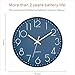 Foxtop Modern Wall Clock Silent Non Ticking Battery Operated Quartz Round Wall Clock Decor for Bedroom Kitchen Home Office School (12 Inch, Cerulean)