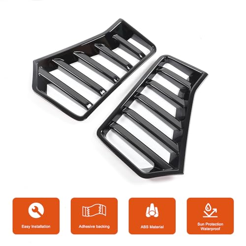 Image of Car Front Headlights Grille Vent Cover Trim Compatible With Toyota Tacoma 2024 2025 ABS Front Side Grill air inlet Vent Panel Cover Interior decoration accessories (Piano Black)