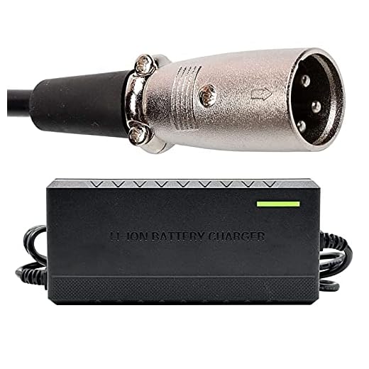 joyvio 54,6V 3A batteriladdare för elektrisk cykelskoter, strömadapter med 3-stifts XLR-hankontakt för 48V elcykel motorcykel litium litiumjonbatteri (UL & CE-certifierad)